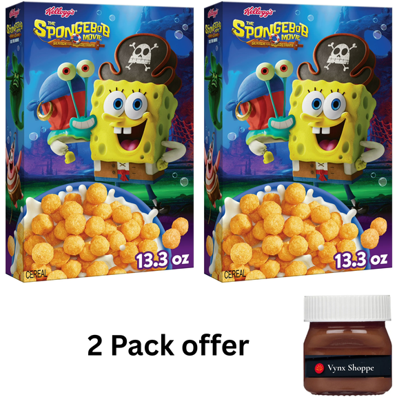 Kelloggs The SpongeBob Movie: Search for SquarePants Breakfast Cereal, Kids Snacks, 13.3oz Box (1 Box)
