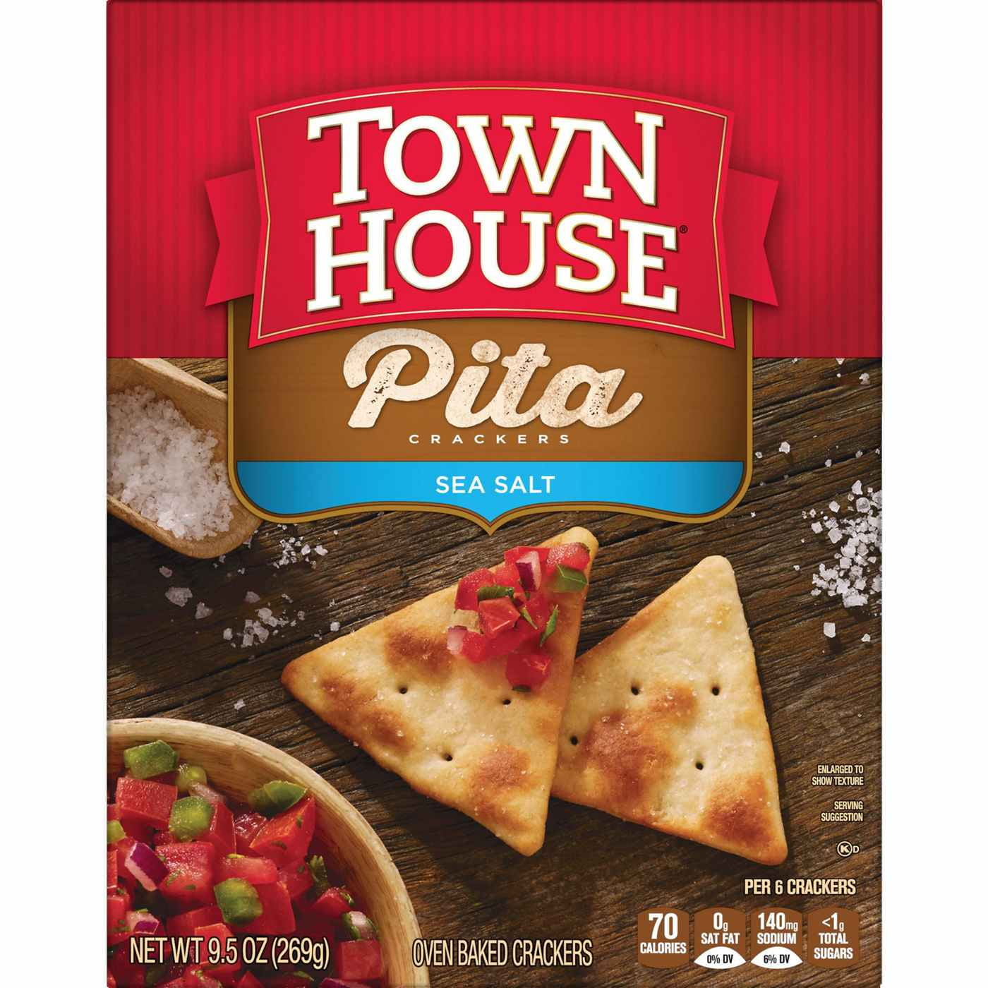 Kellogg's Town House Pita Crackers - Sea Salt - 9.5 oz Packaging May Vary