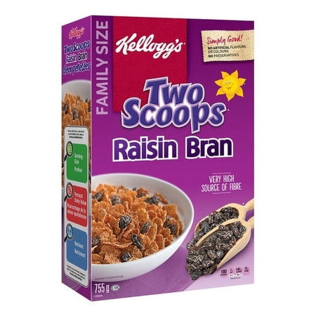 Kellogg's, Two Scoops, Raisin Bran Cereal, 755g/27oz., {Imported from Canada}