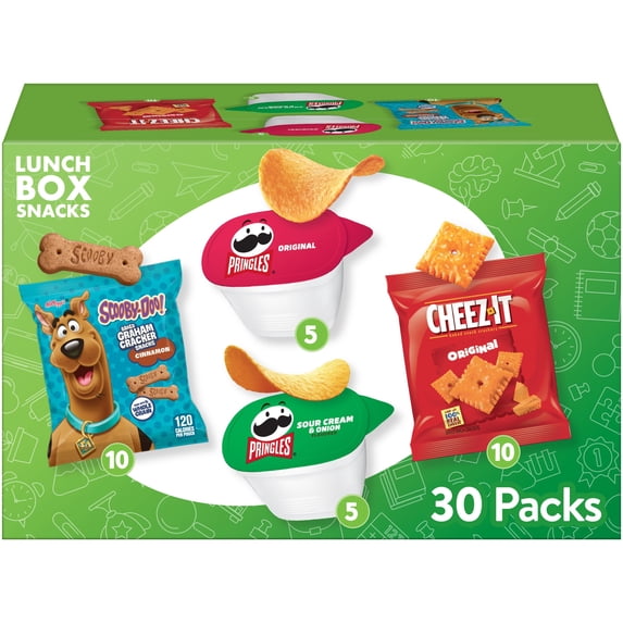 Cheez-It, Pringles, SCOOBY-DOO! Variety Pack Snacks, Lunch Snacks, 30 Count