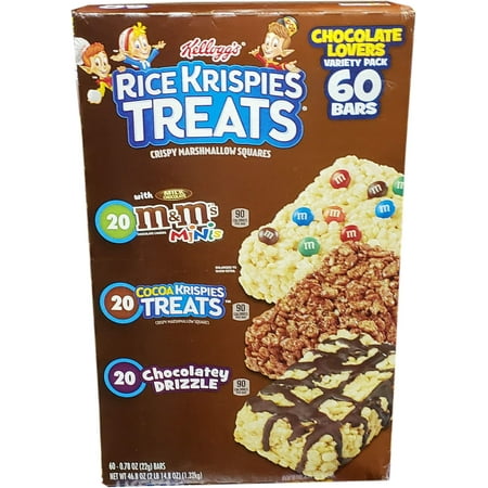 Kellogg's Variety Rice Krispies Treats 60Count (2.925 Lb),, 46.8 Oz