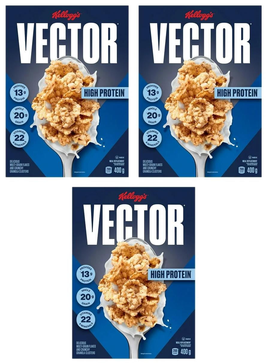 Kellogg's Vector Protein Breakfast Cereal, 400g (3 Pack)