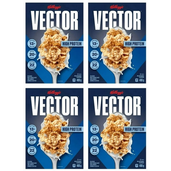 Kellogg's Vector Protein Breakfast Cereal, 400g (4 Pack)