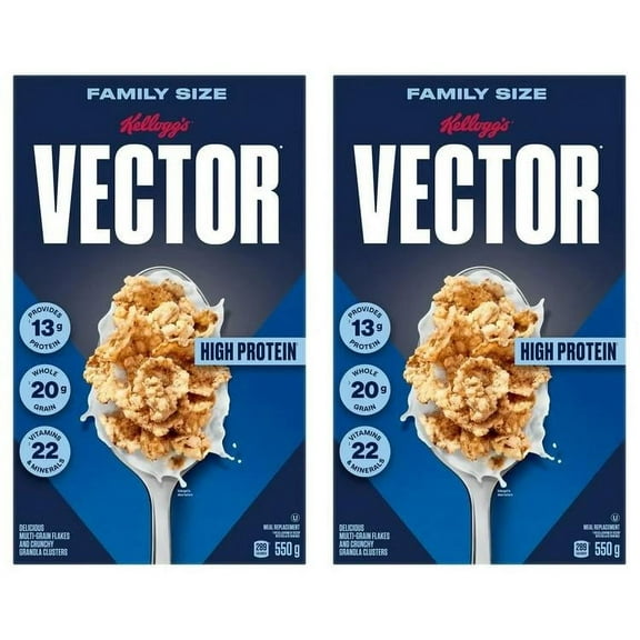 Kellogg's Vector Protein Breakfast Cereal, 550g (2 Pack)