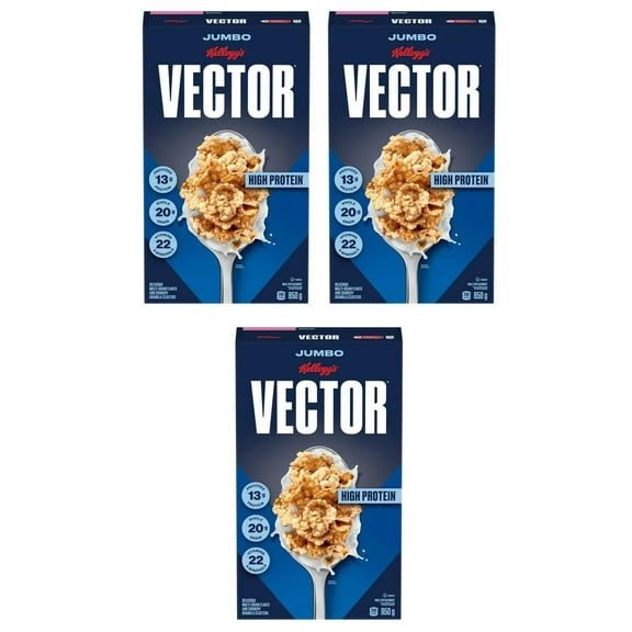 Kellogg's Vector Protein Breakfast Cereal, Jumbo, 850g (3 Pack)