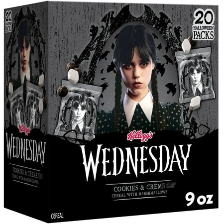 Kellogg's Wednesday Cereal Pouches, Kids Snacks, Lunch Snacks, Cookies and Creme with Marshmallows, 9oz Box (20 Pouches)