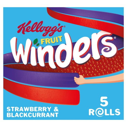 Kellogg's Winders Strawberry & Blackcurrant 5 x 17g, British Import (Pack of 3)