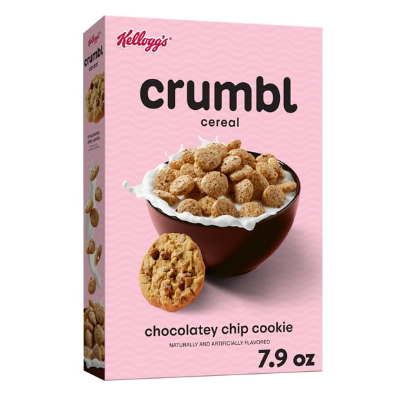 Kelloggs Crumbl Chocolatey Chip Cookie Cold Breakfest Cereal, 7.9 oz Box