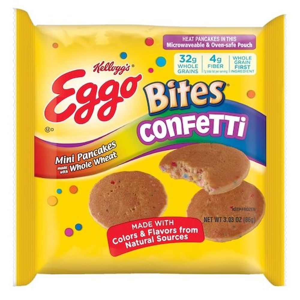 Kelloggs Eggo Bites Mini Pancakes Confetti, 3.03 Ounce 72 per case