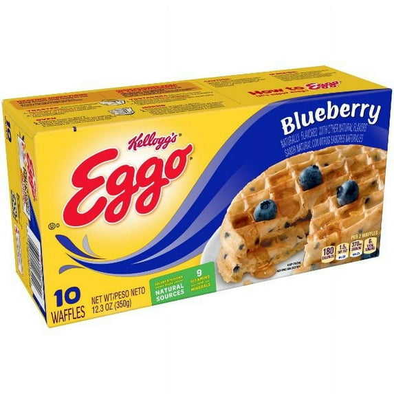 Kelloggs Eggo Blueberry Waffle, 12.3 Ounce - 8 per case.