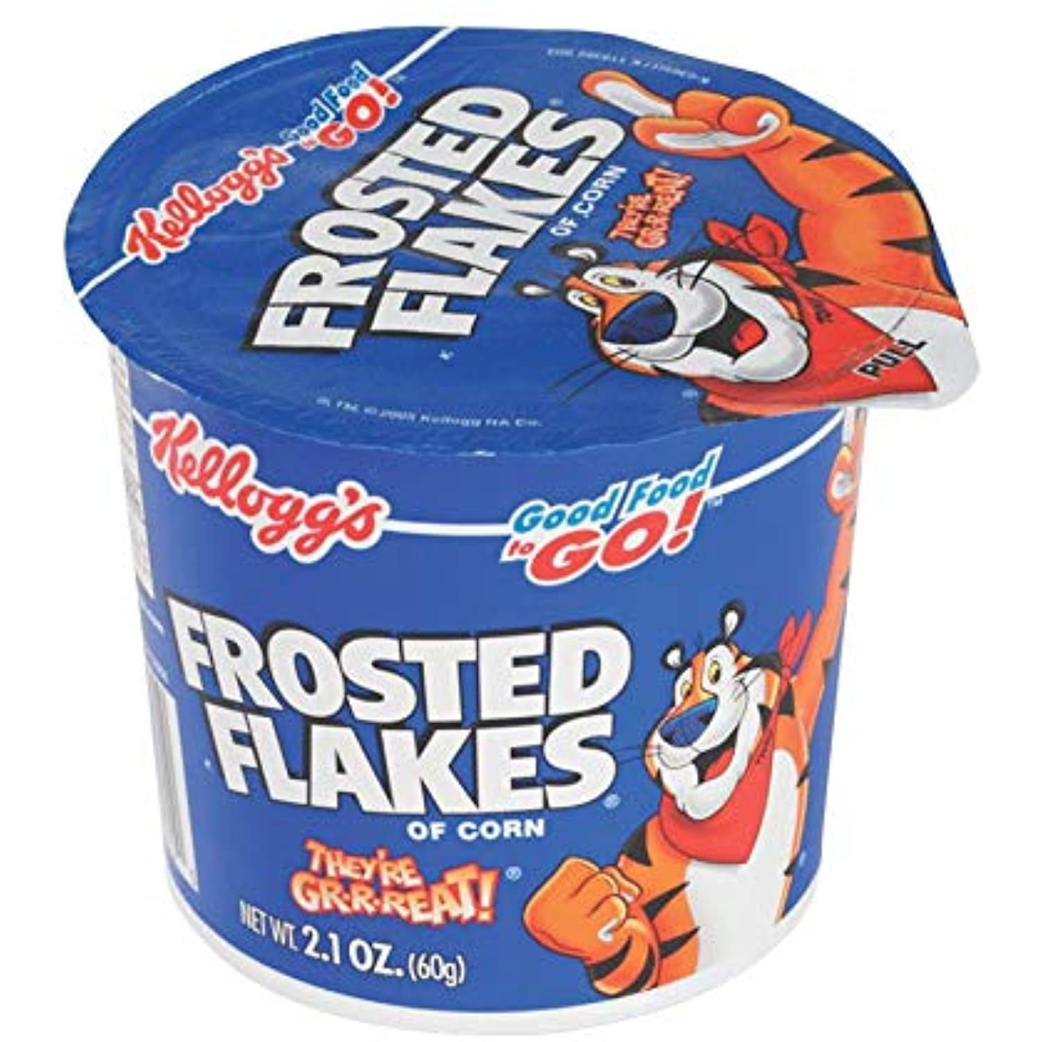Kelloggs Frosted Flakes Breakfast Cereal, 2.1 Oz. Single-Serve Cup, 6 Cups/Box