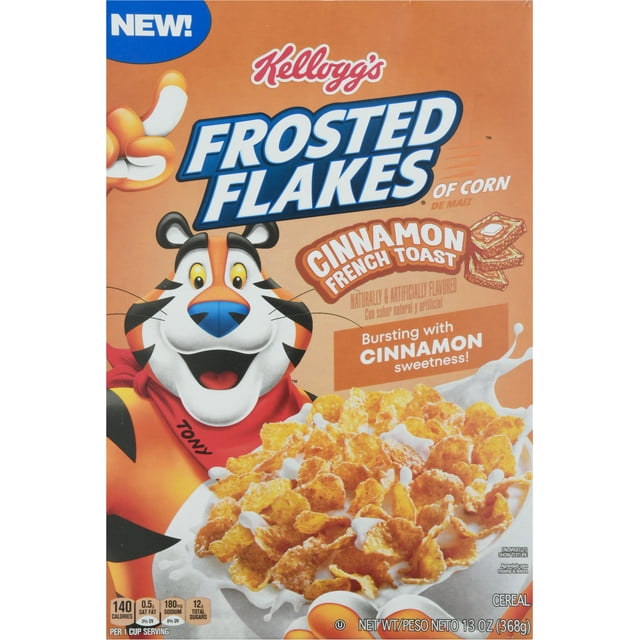 Kelloggs Frosted Flakes Cereal Cinnamon French Toast 13 OZ Box