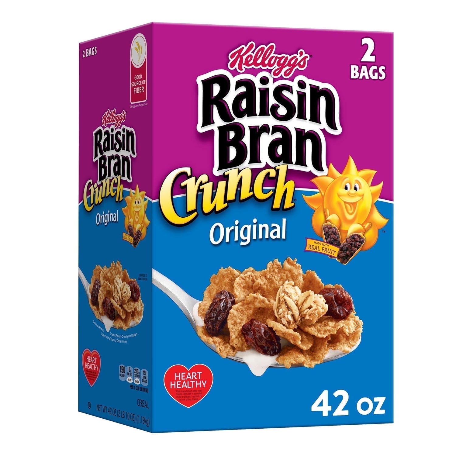 Kelloggs Original Raisin Bran Crunch Breakfast Cereal (42 Oz.)
