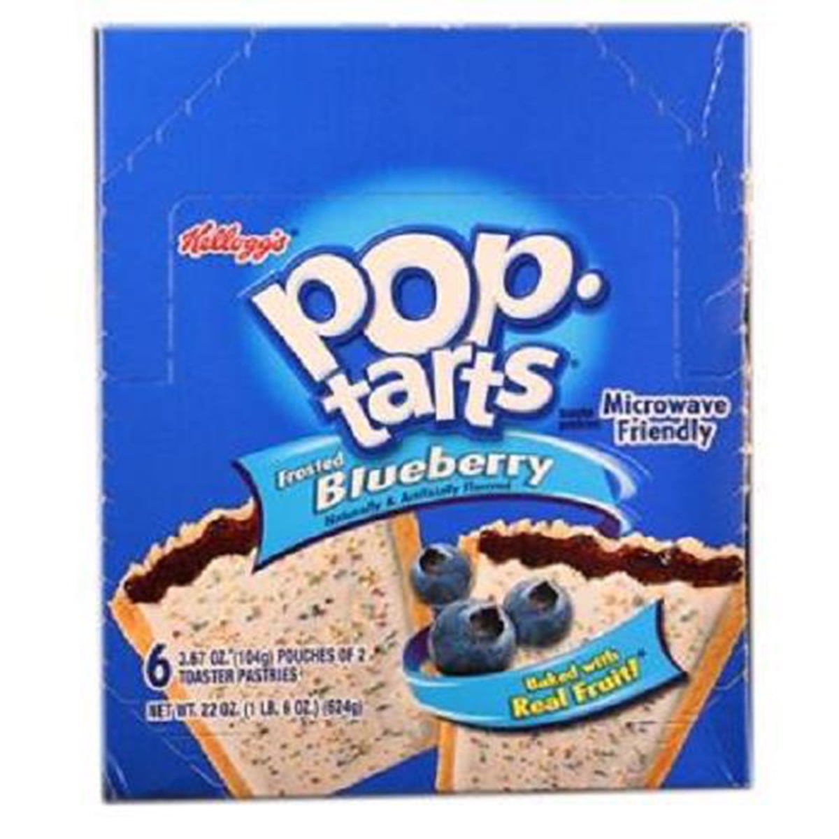 Kelloggs Pop Tart, Blueberry, Count 6 (3.67 oz) Granola/Cereal/Oat