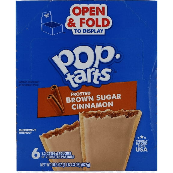 Kelloggs Pop Tart, Brown Sugar Cinnamon, Count 6 (3.3 oz) - Granola/Cereal/Oat/Brkfast Bar / Grab Varieties & Flavors