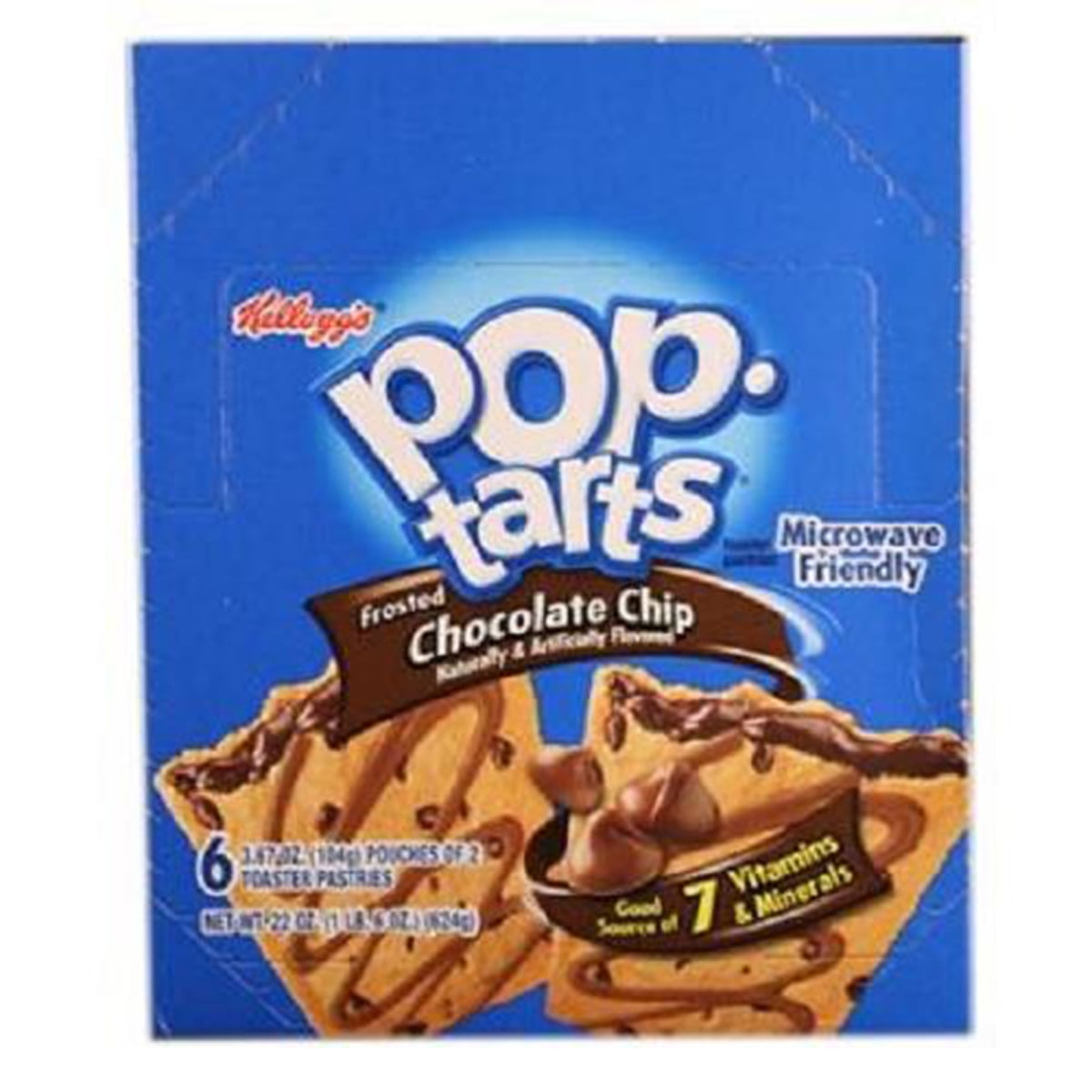 Kelloggs Pop Tart, Chocolate Chip, Count 6 (3.67 oz) - Granola/Cereal/Oat/Brkfast Bar / Grab Varieties \u0026 Flavors