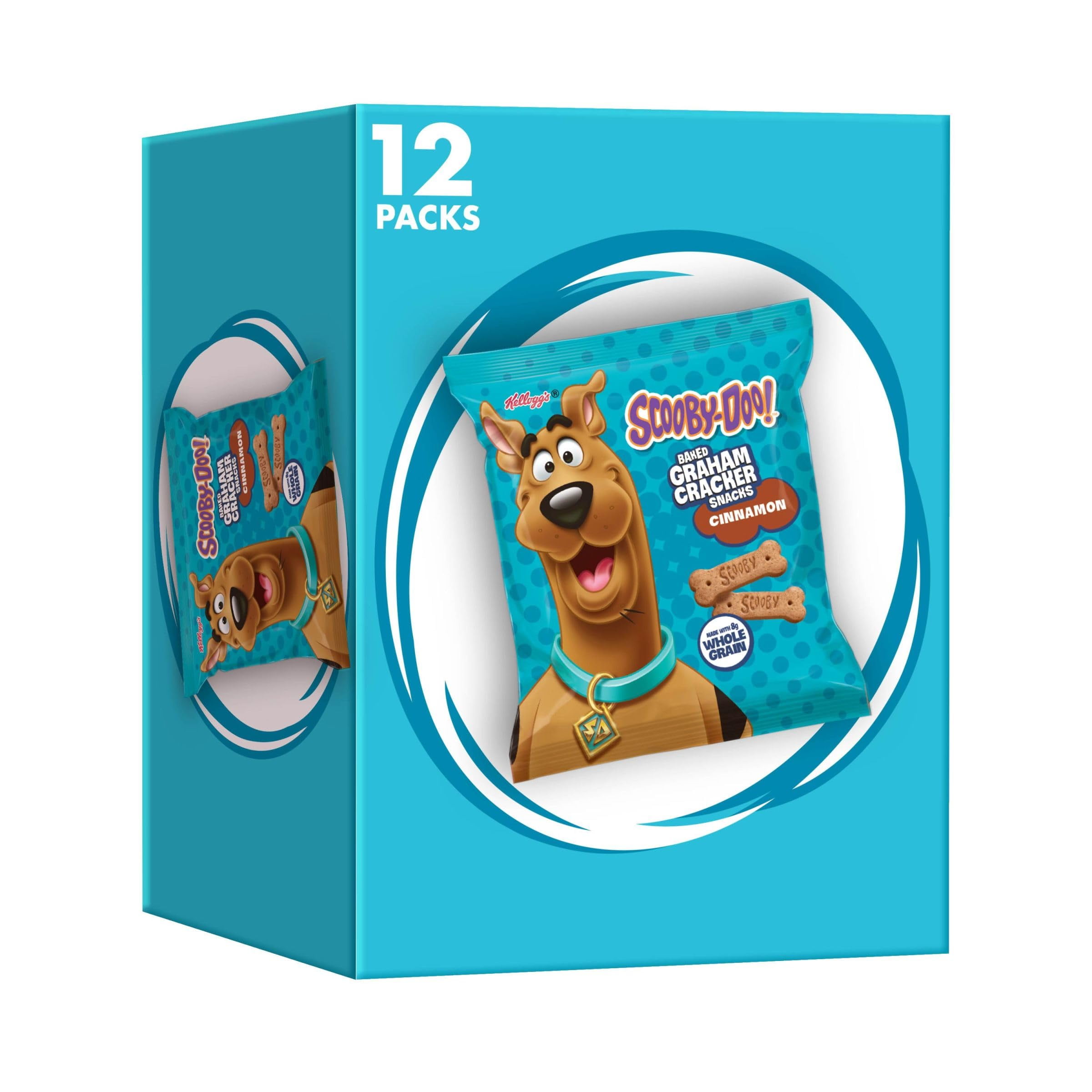 Kelloggs Scooby-Doo! Baked Graham Cracker Sticks, Lunch Snacks, Snack Crackers, Cinnamon, 12Oz Box (12 Pouches) Packaging May Vary - Pack of 2