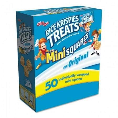Kelloggs Snacks Rice Krispies Treats Original Mini Squares, Box of 50 units