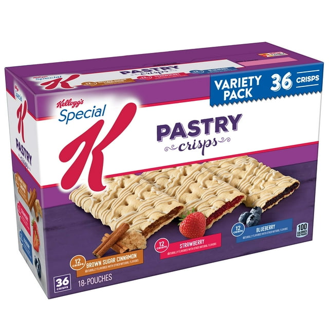 Kelloggs Special K Pastry Crisps HYZ01 Variety Pack 15.84 oz Box, 36