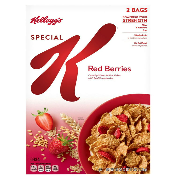 Kelloggs Special K With Red Berries Flavored Cereal, 43 oz Net Quantity.