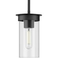 thumbnail image 1 of Kellwyn Collection One-Light Matte Black and Clear Glass Transitional Style Hanging Mini-Pendant Light, 1 of 2