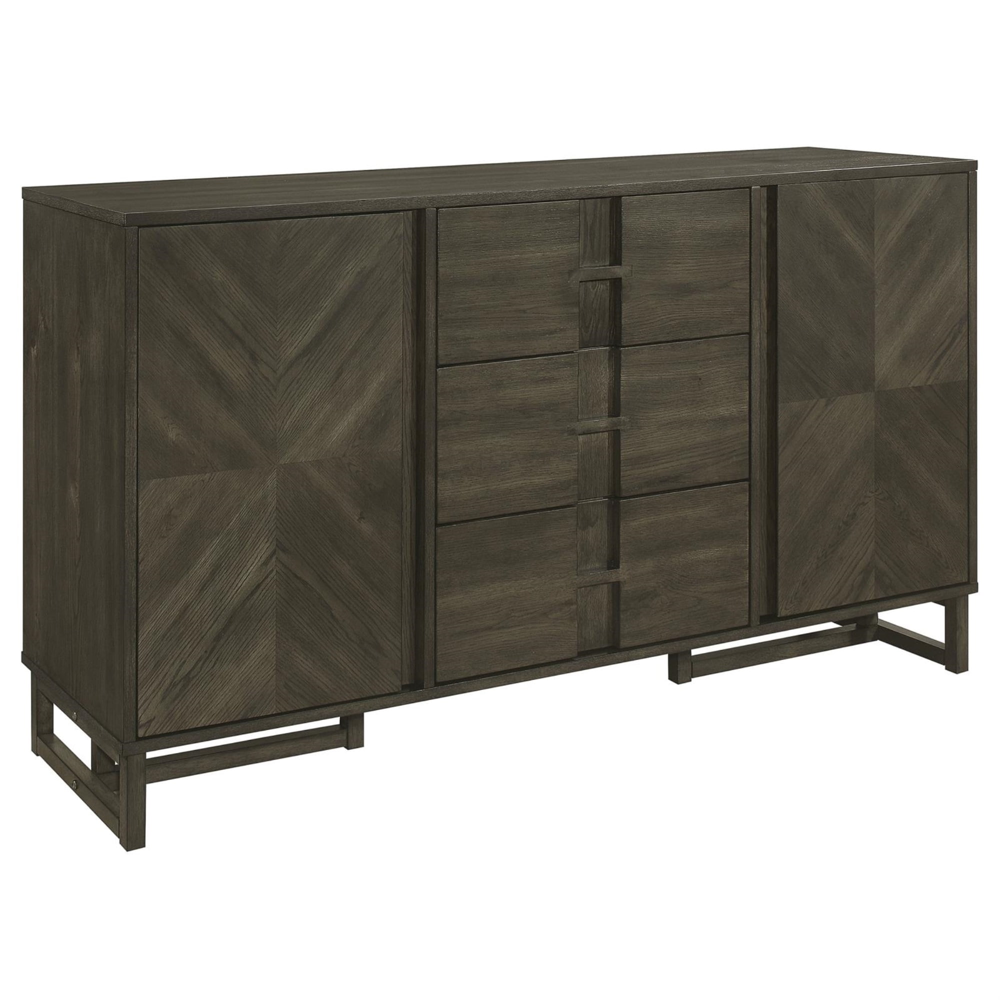 Kelly Dark Gray 63" Wood Dining Sideboard with 3 Drawers