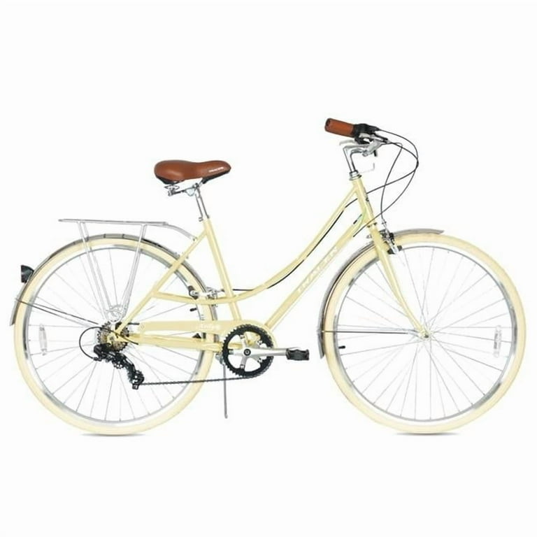 Kelly 700C 7 Speed 48cm Hybrid City Bikes for Women, Vanilla