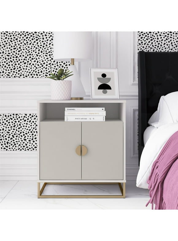 Kelly Accent Cabinet, White/Taupe