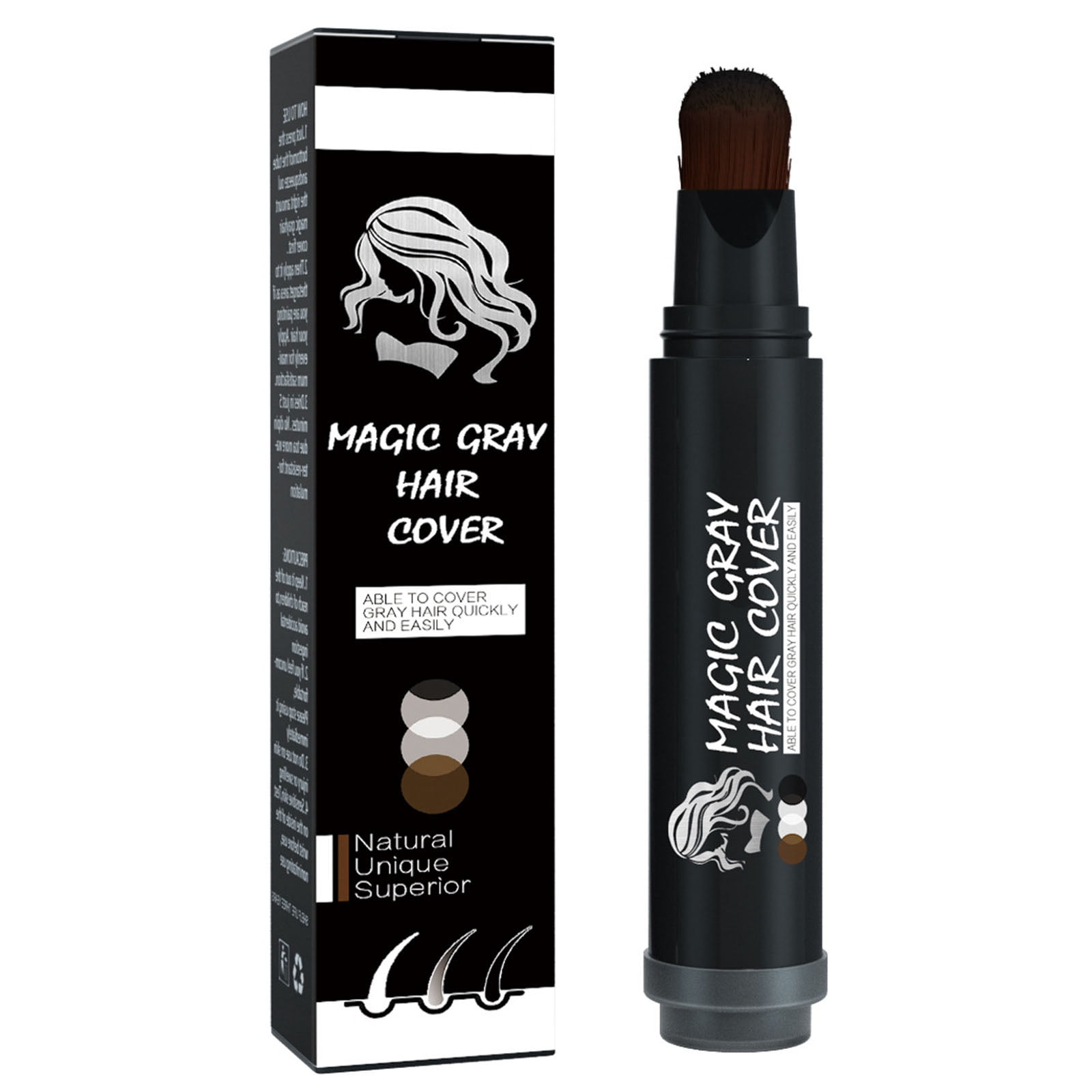 Kelly Bro Disposable Natural Pigment Hair Dye Can Quickly Supplement Local Hairline Temporarily Whiten Hair And Cover Pens With 3 Colors Can Hide And Hair Loss