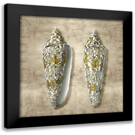 Kelly, Caroline 12x12 Black Modern Framed Museum Art Print Titled - Golden Sea Life II