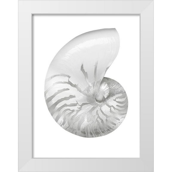 Kelly, Caroline 12x14 White Modern Wood Framed Museum Art Print Titled - Silver Pearl Shell III