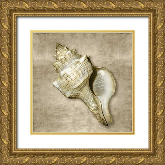 Kelly, Caroline 26x26 Gold Ornate Wood Framed with Double Matting Museum Art Print Titled - Golden Sea Life III