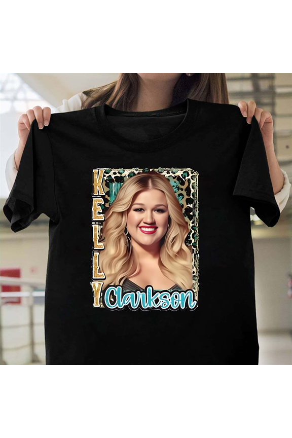 Kelly Clarkson Harajuku Fashion Unisex Tee Pop Idol Singer Songwriter Fan Art V41393 Unisex T-Shirt, Size Up to 5XL