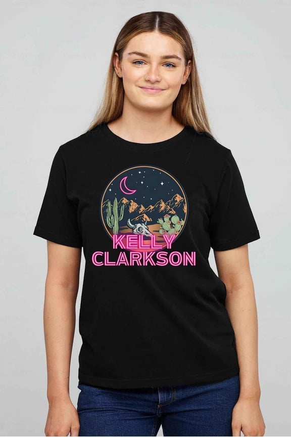 Kelly Clarkson Neon Moon Style Black Graphic Shirt up to size 5XL.