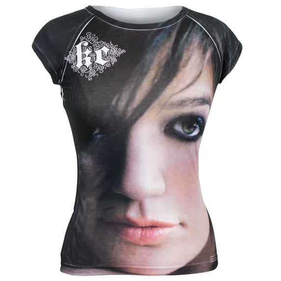 Kelly Clarkson Women's Juniors Close Up Photo All-Over Short Sleeve T Shirt