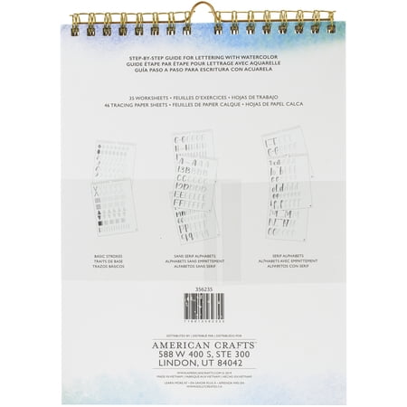 Kelly Creates Watercolor Brush Lettering Workbook 8.5" x 11" - Block Letters - 76 Sheets