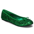 thumbnail image 1 of Kelly Green Glitter Flats for Adults, 1 of 2