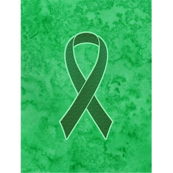 Kelly Green Ribbon for Kidney Cancer Awareness Canvas House Flag Size - 28 x 40 In.