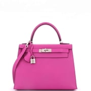 Kelly Handbag Rose Pourpre Epsom with Palladium Hardware 28 By Rebag