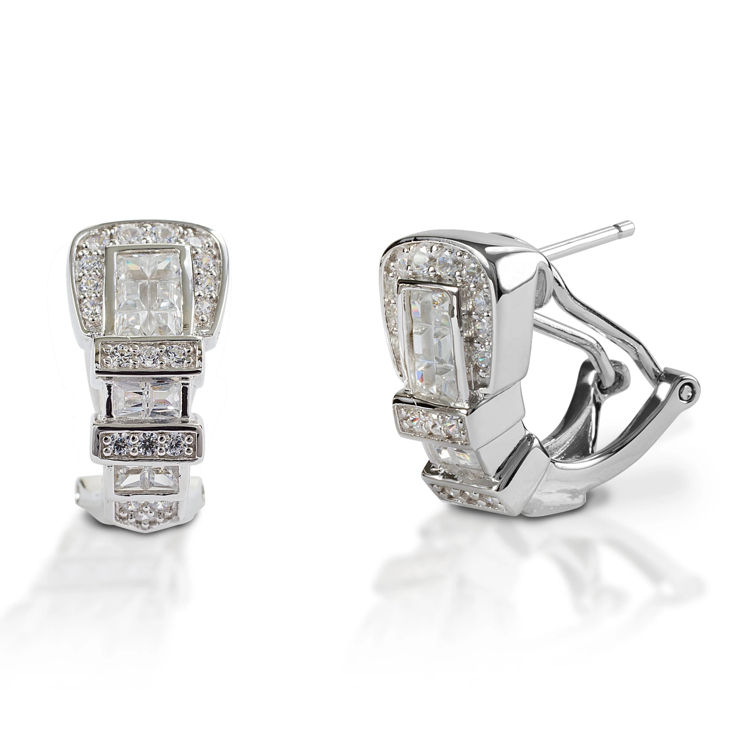 Kelly Herd Women's Clear Ranger Style Buckle Earrings - 3ICLEAR0 One Size