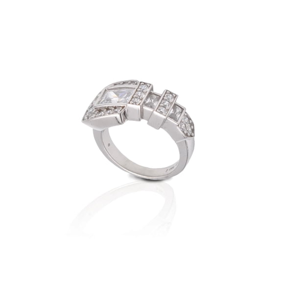 Kelly Herd Women's Silver Texas Ranger Buckle Ring - 3BXL 12