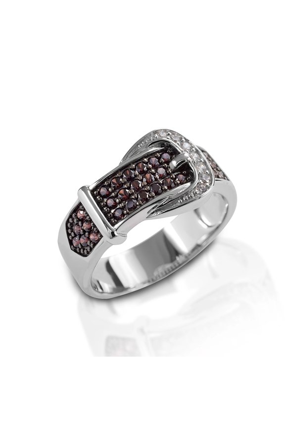 Cognac Buckle Ring - Sterling Silver