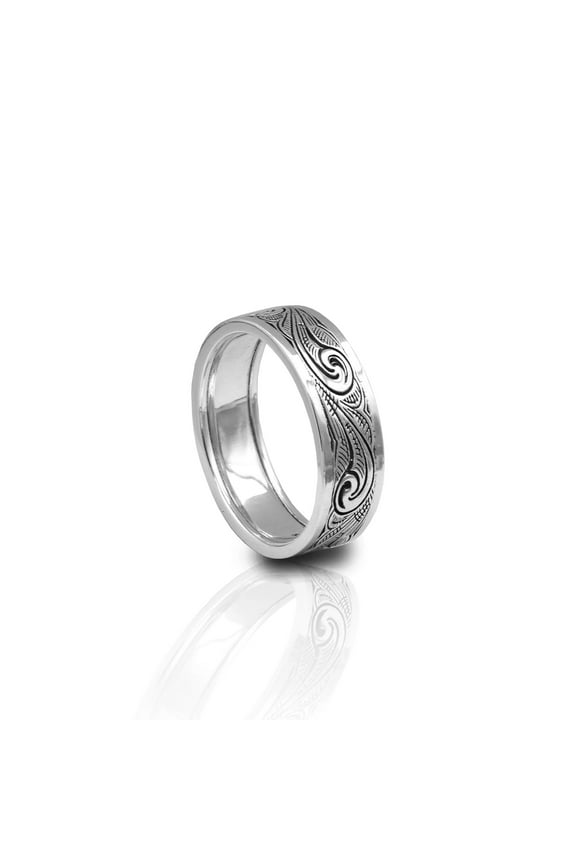 Men's Silver Western Motif Band Ring - WB121 12