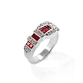 thumbnail image 1 of Kelly Herd Red Ranger Style Buckle Ring - Sterling Silver, 1 of 1