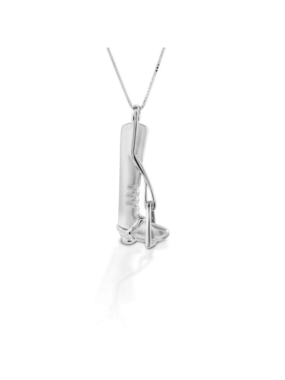 Small English Riding Boot Stirrup Necklace - Sterling Silver