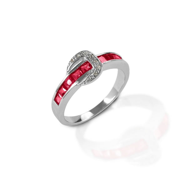 Kelly Herd Small Red Contemporary Buckle Ring