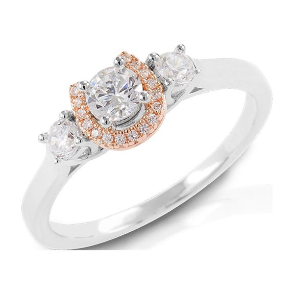 Kelly Herd Small Three Stone Rose 14k Gold Horseshoe Ring