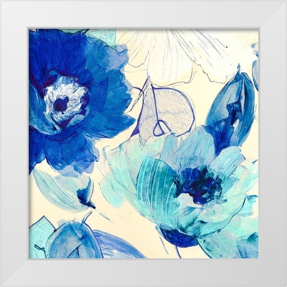 Kelly, Parr 12x12 White Modern Wood Framed Museum Art Print Titled - Toile Fleurs II
