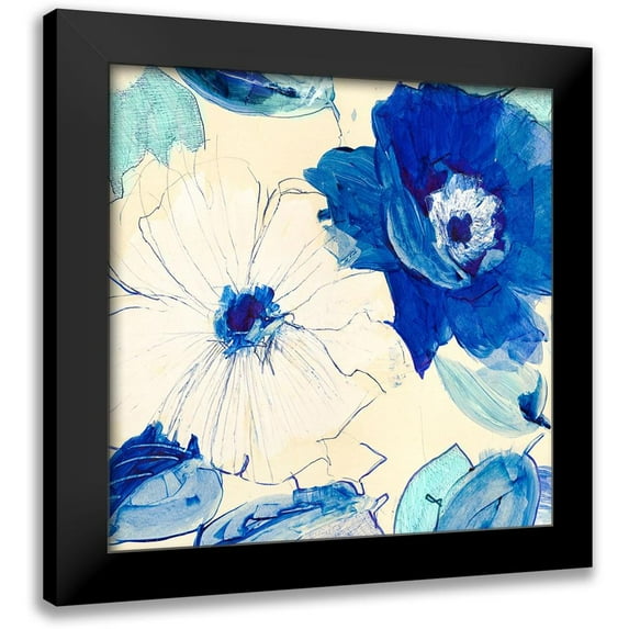 Kelly, Parr 15x15 Black Modern Framed Museum Art Print Titled - Toile Fleurs I