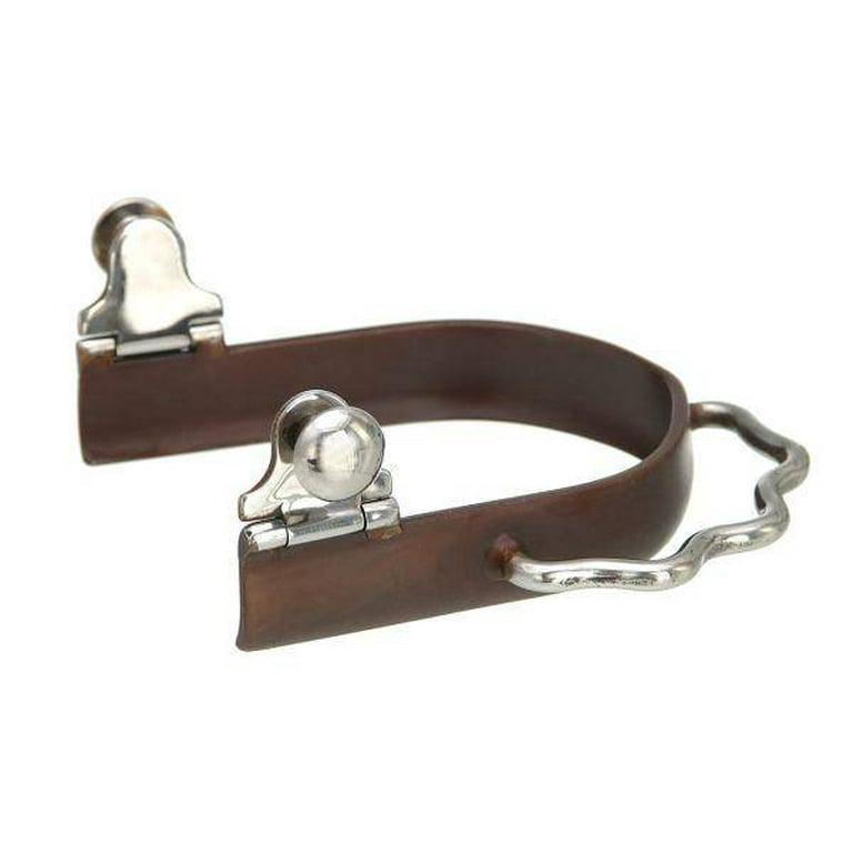 Tough 1 Kelly Silver Star Antique Spurs - Engraved Western Riding Spurs For Ladies, Brown & Silver